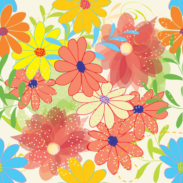 free vector Beautiful flowers vector background